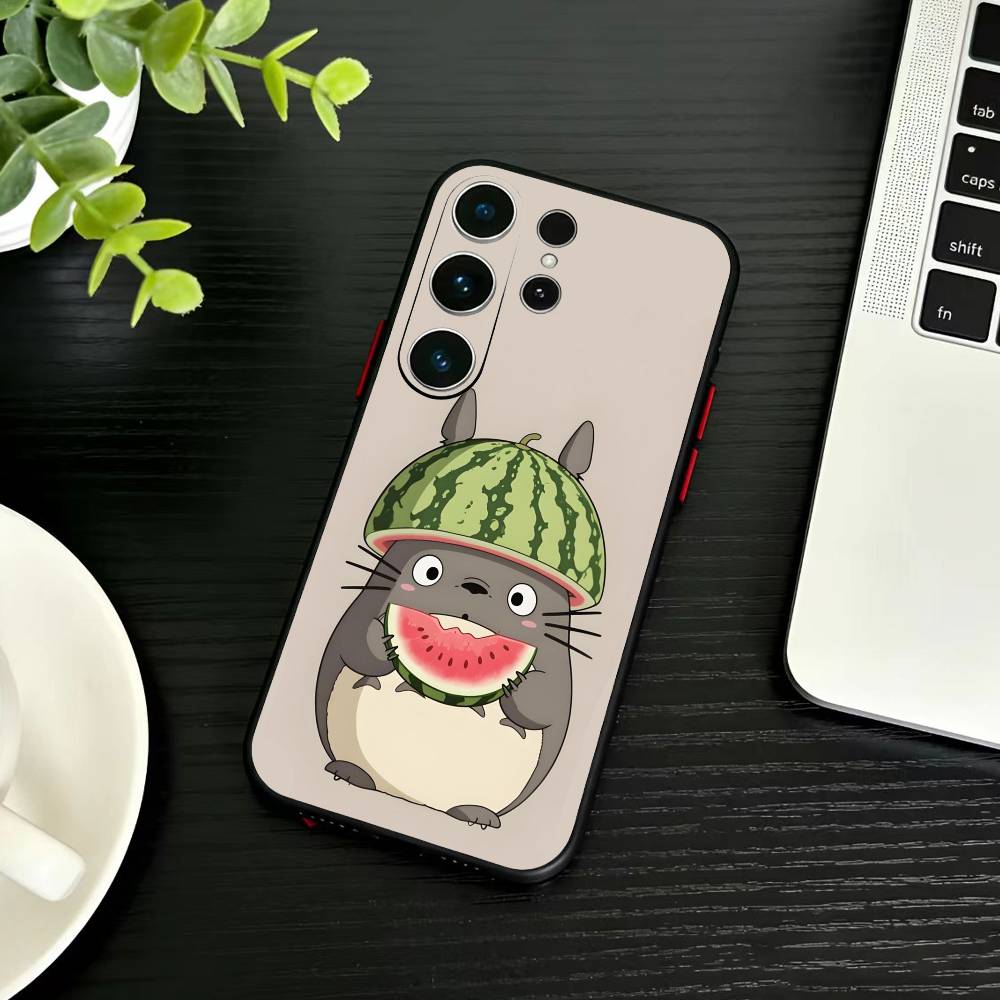 Cartoon T-Totoro-ES Phone Case For Samsung S26,S25,S24,S23,S22,S21,S20,S30,Ultra,Plus,Fe,Note,5G Black Cover