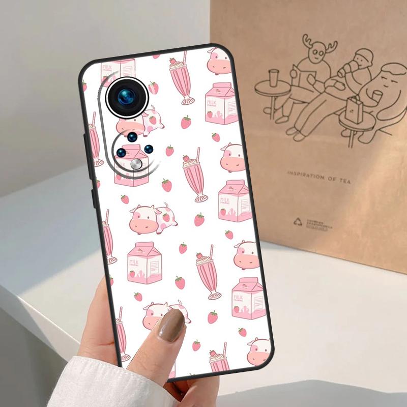 Kawaii Erdbeermilch Für Honor Magic 7 Lite 5 6 8 Pro Hülle Für Honor 400 200 90 70 50 X8c X8b X9a X9b X9c X9d Win