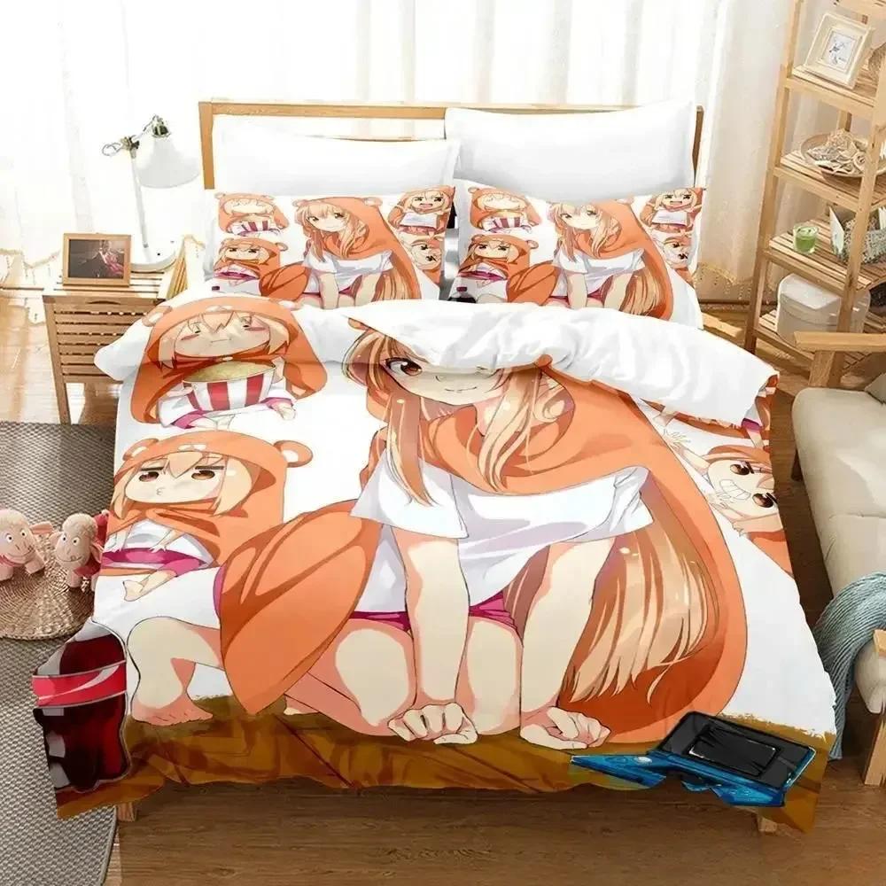 Himouto! Umaru-Chan Bedding Set Single Twin Full Queen King Size Bed Set Adult Kid Bedroom Duvet Cover Sets Anime Bed Sheet Set