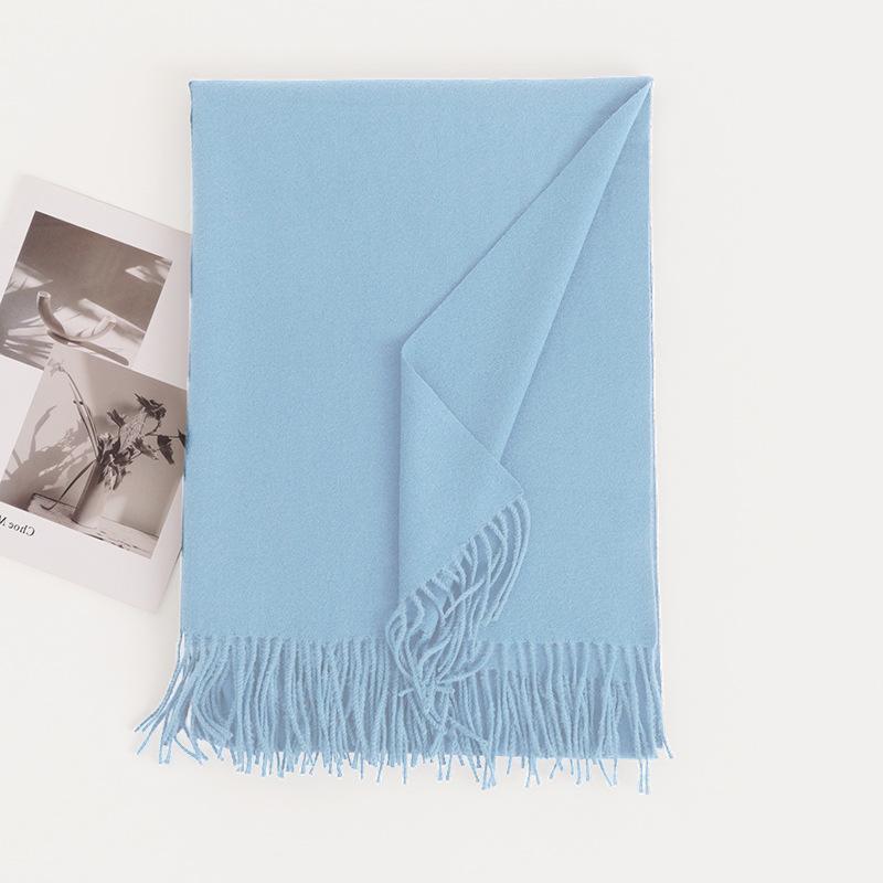 Cashmere Feel Solid Color Women's Imitation Cashmere Scarf 1116 Winter Atmosphere Korean Versatile Medium and Long Shawl Scarf