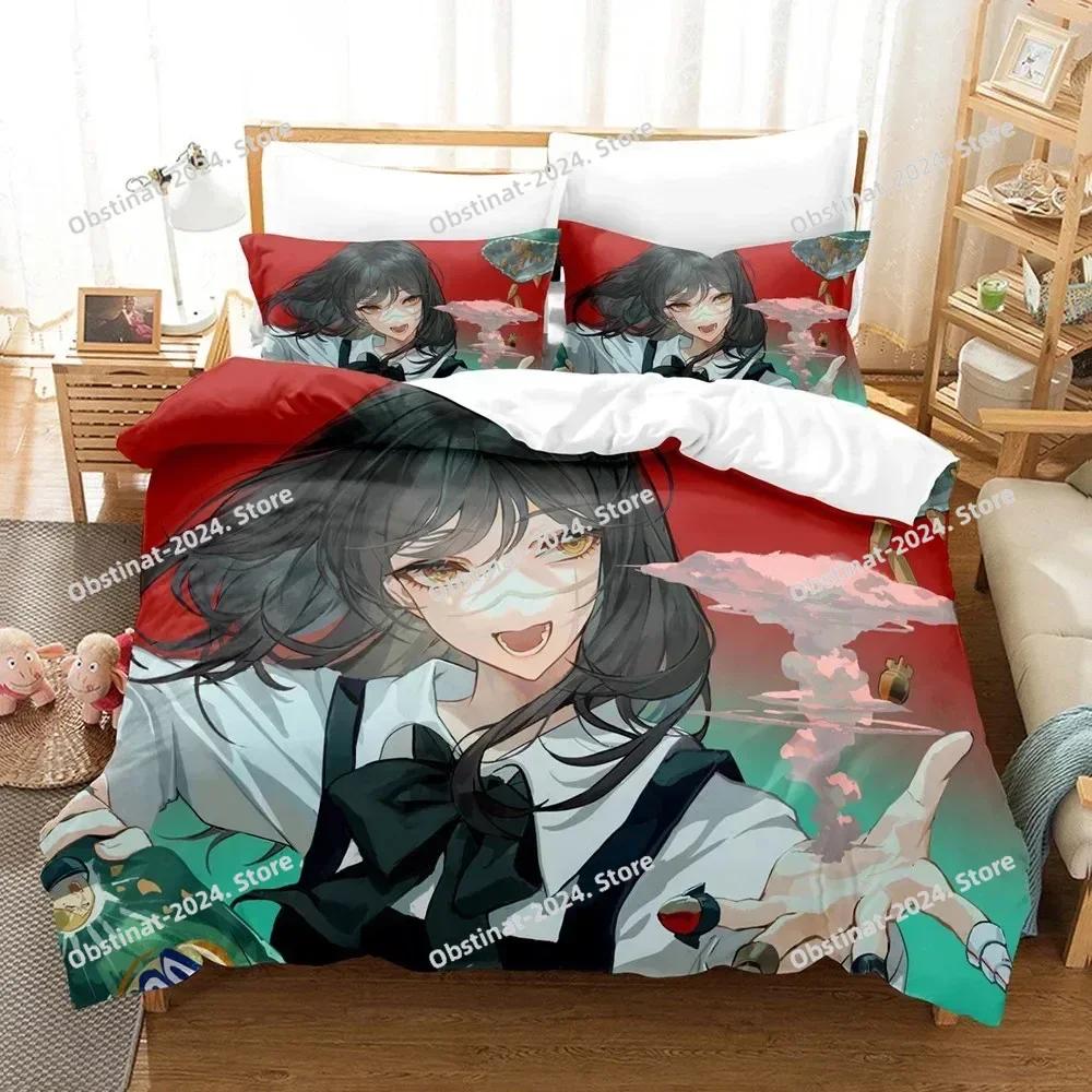 Chainsaw Man Beding Set Anime Carton Twin Beding Set Double 3 Piece Bed Soft with Soft Fabric Duvet Cover Double King Cover Home Textile