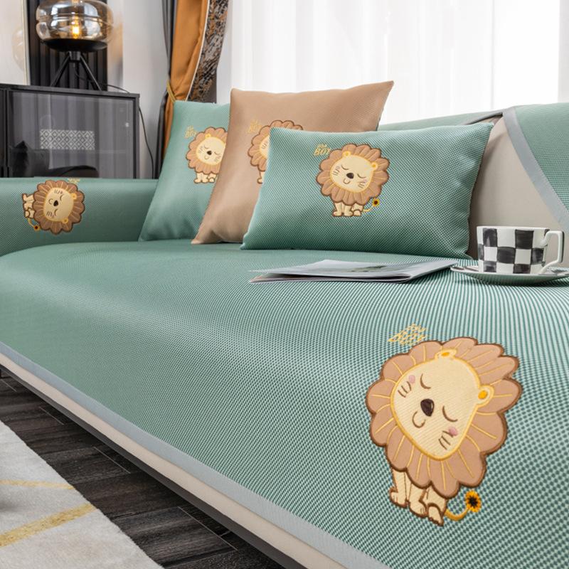 Cool Pad Summer Ice Silk Sofa Cushion Non-Slip Breathable Cover Cloth Mat Modern Simple Design for Weather