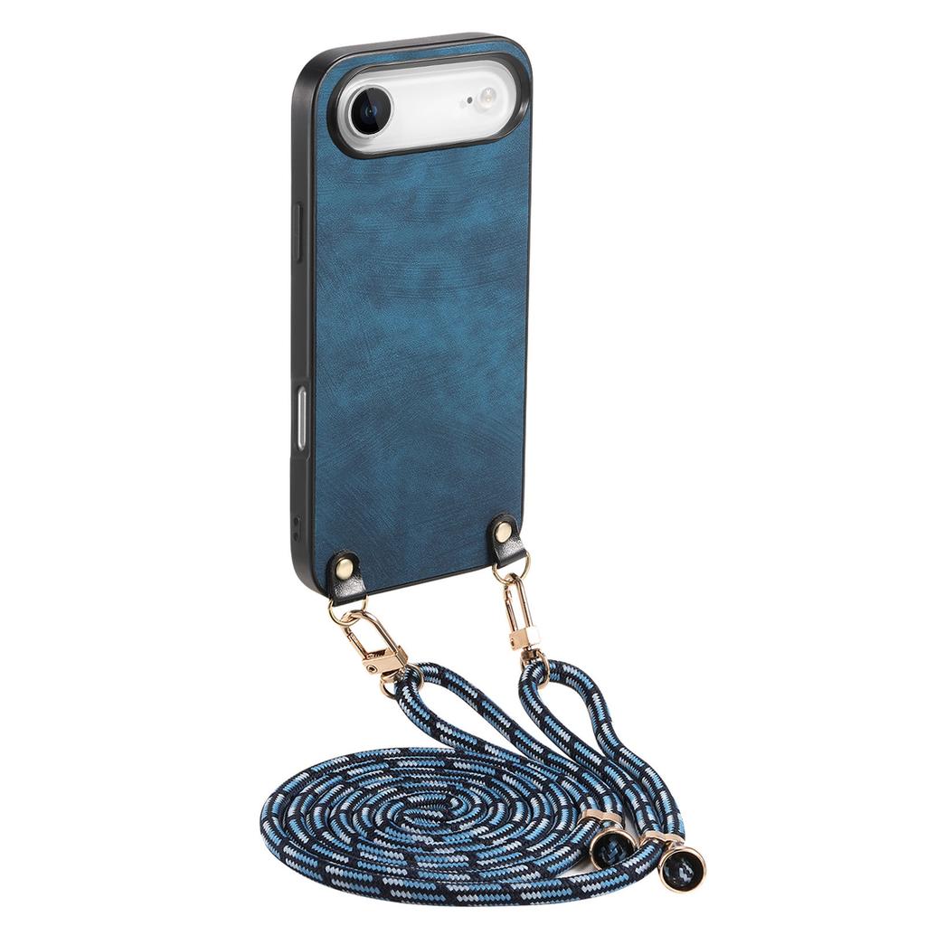 For iPhone Air Retro Leather Phone Back Cover with Adjustable Strap