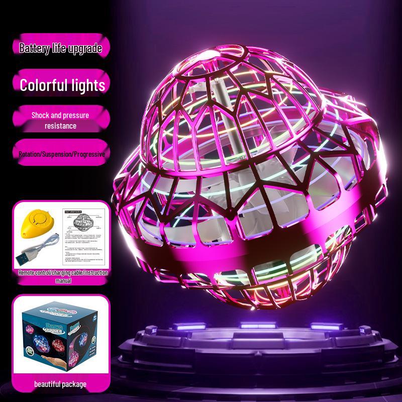 Luminous UFO Gyro Hover Ball: Smart Rotating Flying Saucer Spinner Toy.