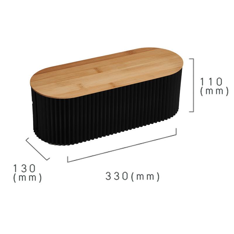 Cable Management Box Bamboo Cover Wire Junction Board Storage Box Hide Wires Power Strips Desk Computer Cable Organizer Box
