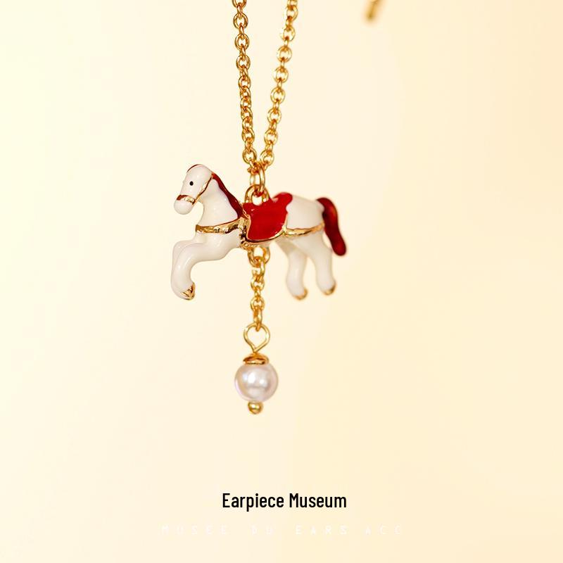 

Carousel Enamel Earrings: Niche Stud Design for Women, Ideal for Larger Faces, Perfect Best Friend Gift