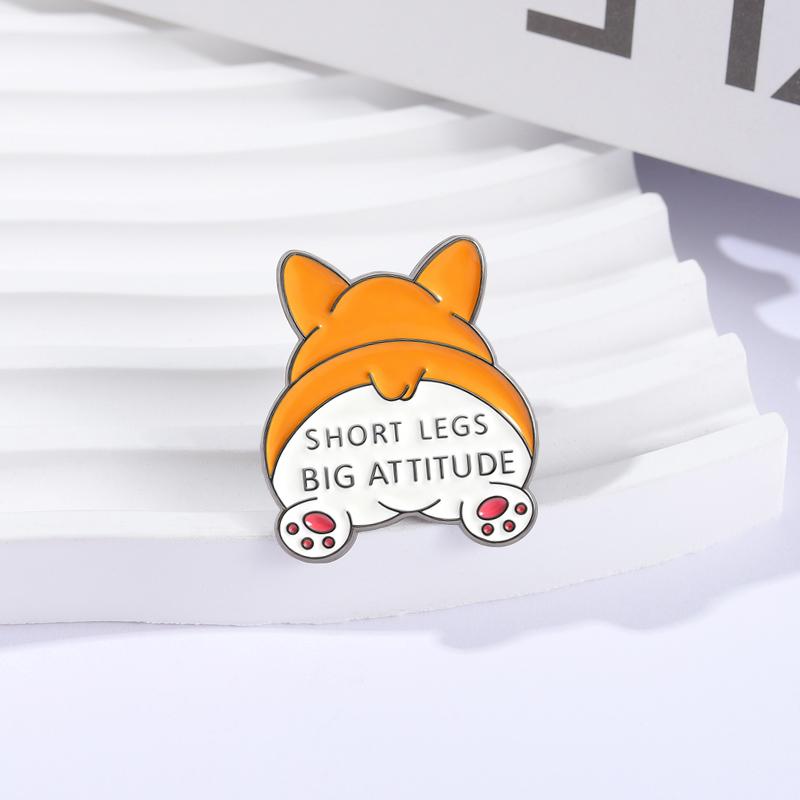 Kurze Beine Große Haltung Emaille-Pins Cartoon Corgi Po Welpe Brosche Anstecknadeln Niedliches Tier Hund Schmuck Geschenk für Freunde