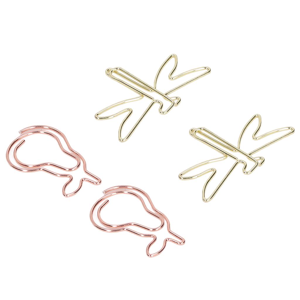 100PCS Paper Clips Cute Shape Metal Gold Colorfast Portable Lightweight Slip Resistant Bright for Office School