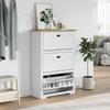 Vidaxl Shoe Rack, Bodo, White-Brown, 80X35X118 Cm
