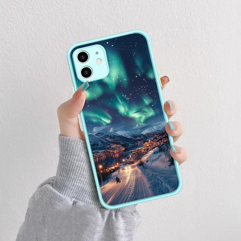 Beautiful Northern Lights Phone Case For IPhone 14 11 12 13 Mini Pro Max 8 7 Plus X XR XS MAX Translucent Matte Cover