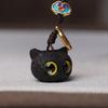 Ebony Kitten Head Pendant Healing Hammer Cat Mobile Phone Chain Bag Keychain Pendant Live Like Gifts Home Decoration Accessories