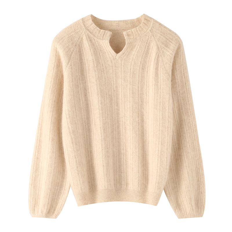 Women's Cashmere Sweater Qinghe Cashmere 30% Cashmere 30% Mink 30% Wool 10% Nylon Women's Autumn and Winter Thick Cashmere Pullover Soft and Warm