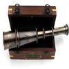 1920 Ship Captain's Working Telescope with Wooden Box  Brass Made Spyglass  Glass Optics Pirate's Instrument  Brass Maritime  Telescope,