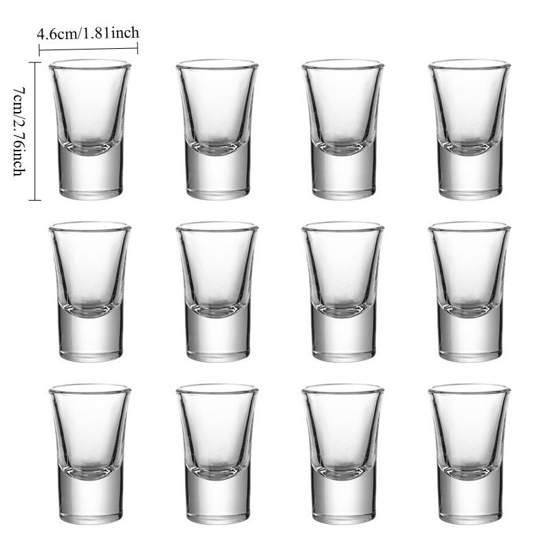 12pcs Sets 30ml Wine Glass Creative Cocktail Glass Liquor Cup Party Whiskey Cup Home Transparent Small Wine Glasses Glass Set 12pcs