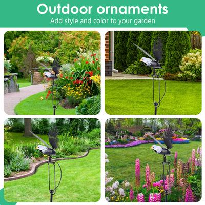 Wind Spinners Eagle Stakes Iron Wing Flapping Eagle Pinwheel Lawn Ornaments Crafts Garden Art Decor for Garden Patio Yard