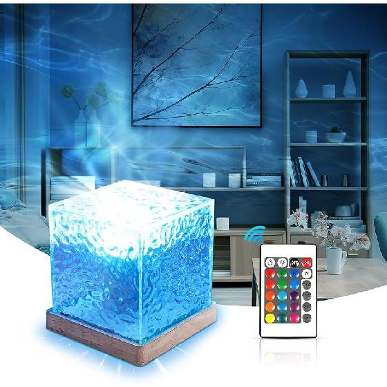 Ocean Wave Projector Light, Northern Lights Lamp with 16 RGB Colors, 30 Lighting Modes Aurora Lamp, Rotating Water Wave Lamp with Remote/Touch