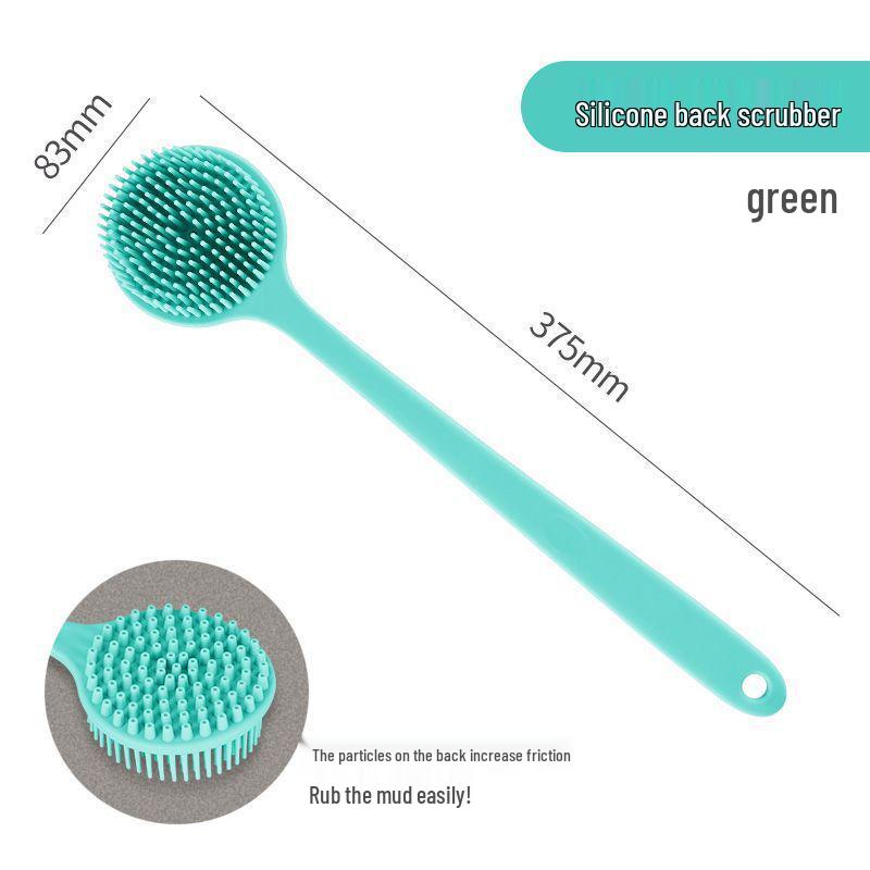 

Double-Sided Silicone Bath Brush with Soft Bristles and Long Handle for Exfoliating and Back Scrubbing 38x8cm, 120g