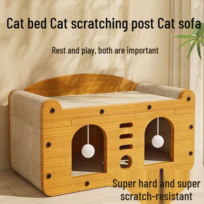 Jingwangrun Double-Layer Corrugated Cat House & Scratcher