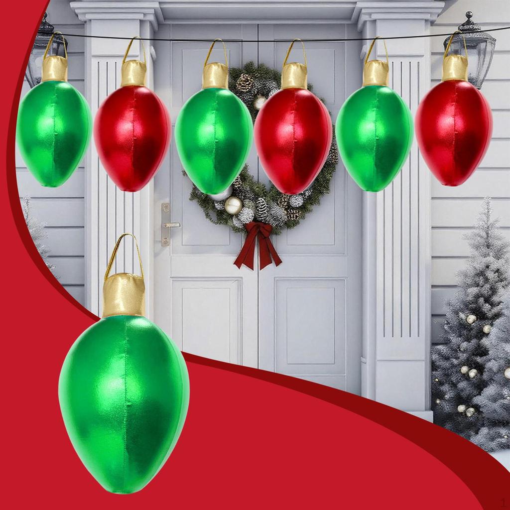 Inflatable Christmas Ball Hanging Ornament PVC Multipurpose Decor Pendant for Xmas