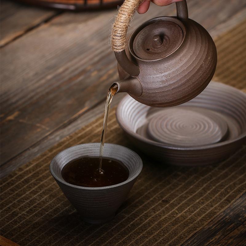Stoneware pot side handle teapot ceramic single household Chinese style tea making pot single pot anti-scalding