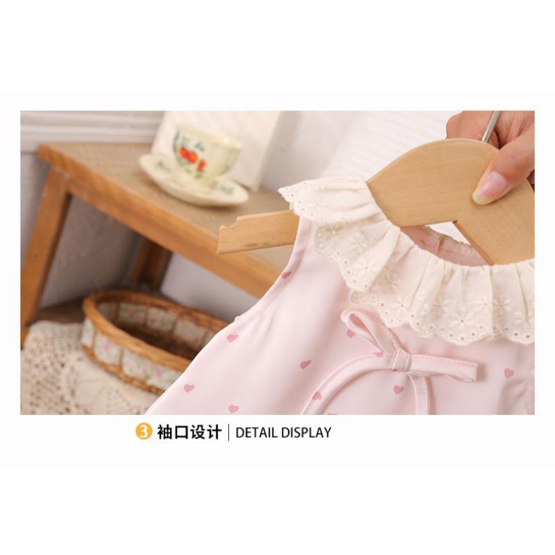 Cute Lace Love Heart Sleeveless Baby Romper Summer Infant Casual Clothes