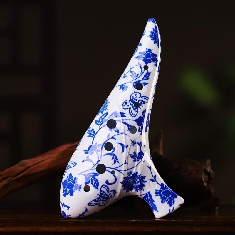 12 Hole Ceramic Ocarina Musical Device Smooth Surfaces Texture Balanced Tone Output for Aspiring Musicians and Collectors