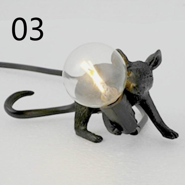 3 Colors Rat Table Lamp Desk Light Decor Lamp Bedside Resin Lamp White Light Decor for Bedroom