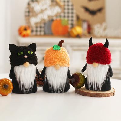 Halloween Gnome Bat Black Pumpkin Ornament Doll Creative Faceless Old Man Dolls for Halloween 2022 Trick Or Treat Party Gift