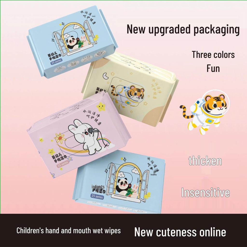 Portable Baby Hand & Mouth Wipes - Pure Water, Disposable Infant & Toddler Wet Wipes