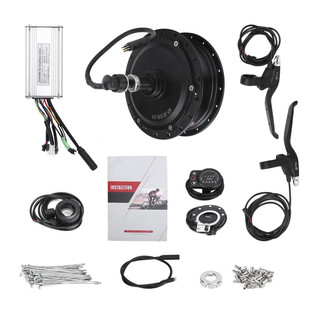 Electric Bicycle Conversion Kit 36V 500W Rear Wheel Hub Motor Set with KT‑900S Display Meter for 12G Wheel