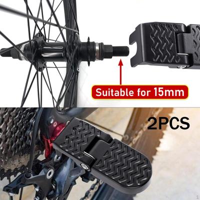 2x Pédales Arrière de Vélo, Repose-pied, Antidérapant, Pédales Repose-pieds de Rechange Pliantes pour Montagne