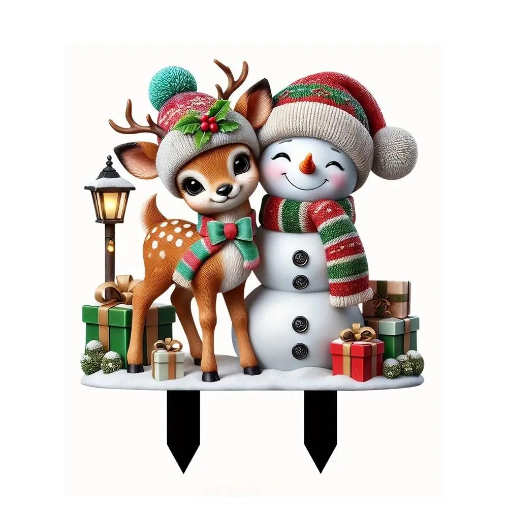 Снеговик акриловые дворовые колышки знаки — фото 6