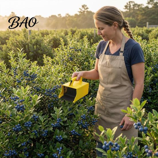 Blueberry Picking Tool Berry Picker with Rake Comb, Ergonomic Handle Blueberries Raspberries Handheld Harvest Tool, Fruit Scoop for Orchard