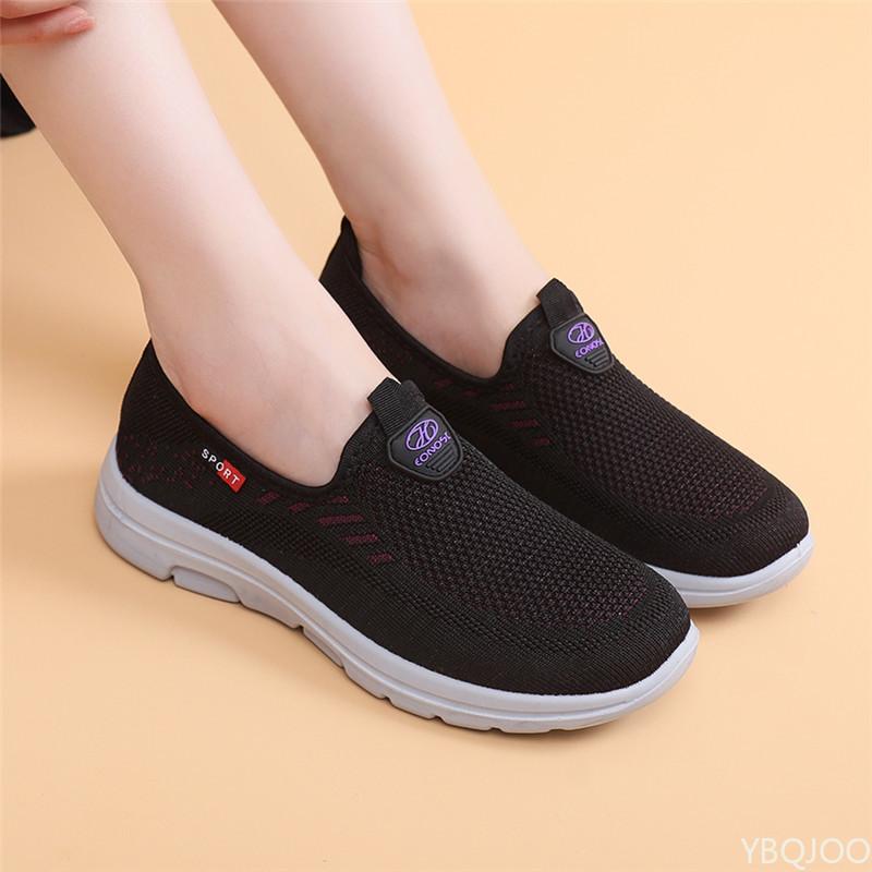 Fashion Trendy Flat Bottomed Women's Walking Casual Sports Single Shoes Soft and Simple Mesh Vulcanized Shoes Zapatillas De Deporte