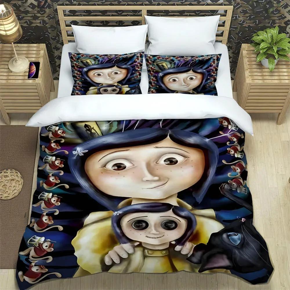 3D C-Coraline kreskówkowy Zestawy Pościeli wykwintny zestaw pościeli poszwa na kołdrę kołdra zestaw pościeli luksusowy prezent urodzinowy