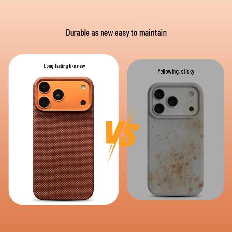 Apple 17 Pro Max Magnetic Kevlar Phone Case - Aramid Fiber Protective Cover for iPhone 17