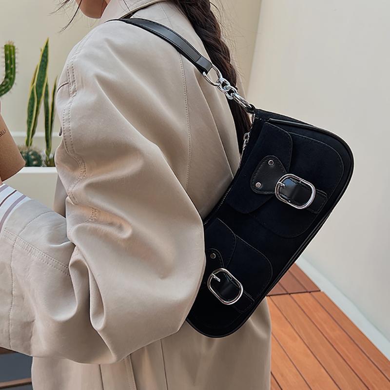 High-End Unique Fashion Women's Bag 2025 New Design Retro Underarm Crossbody Bag Soft Suede Leather Daily Match Shoulder Bags