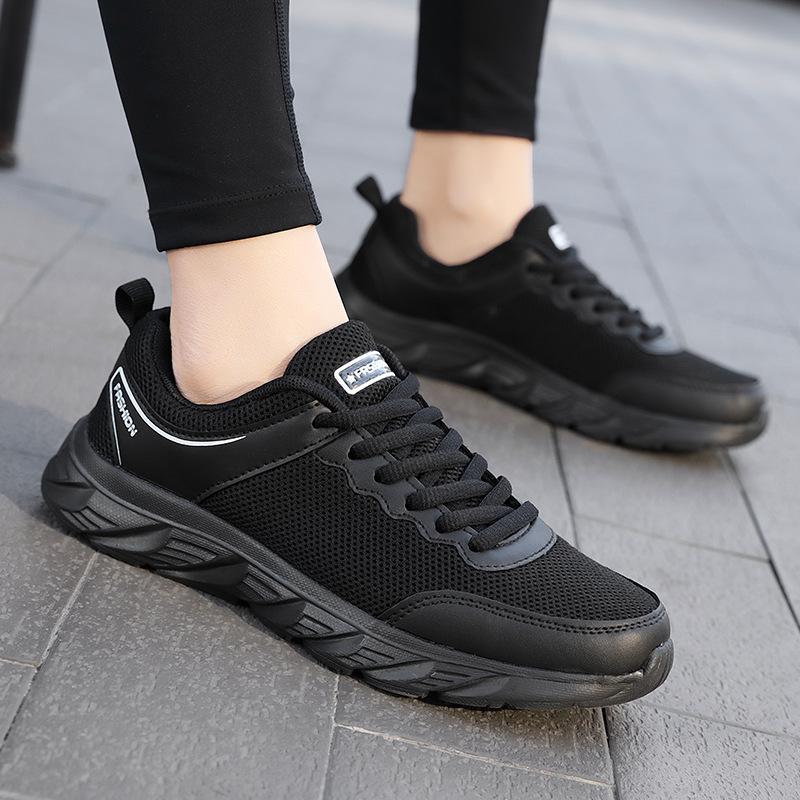 

Summer new mesh breathable sports casual shoes versatile lightweight lace-up mesh shoes low-top women s shoes 41 чёрный