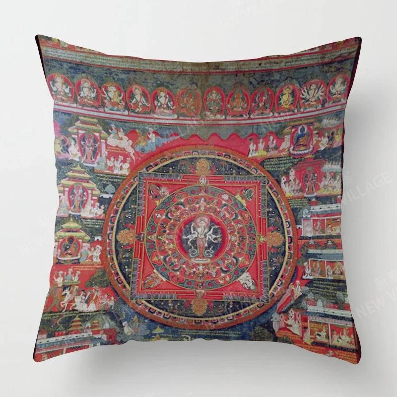 Fall Home Decor Autumn Living Room Throw Pillow Cover Sofa Boho Cushion Cover Mandala