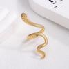 Gold-Plated Snake-Shaped Titanium Steel Adjustable Ring for Women - Retro, Colorfast, European & American Fashion.