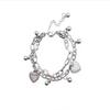 Women Bracelet Alloy Steel Geometric Shape Pendant Double-layer Bracelet