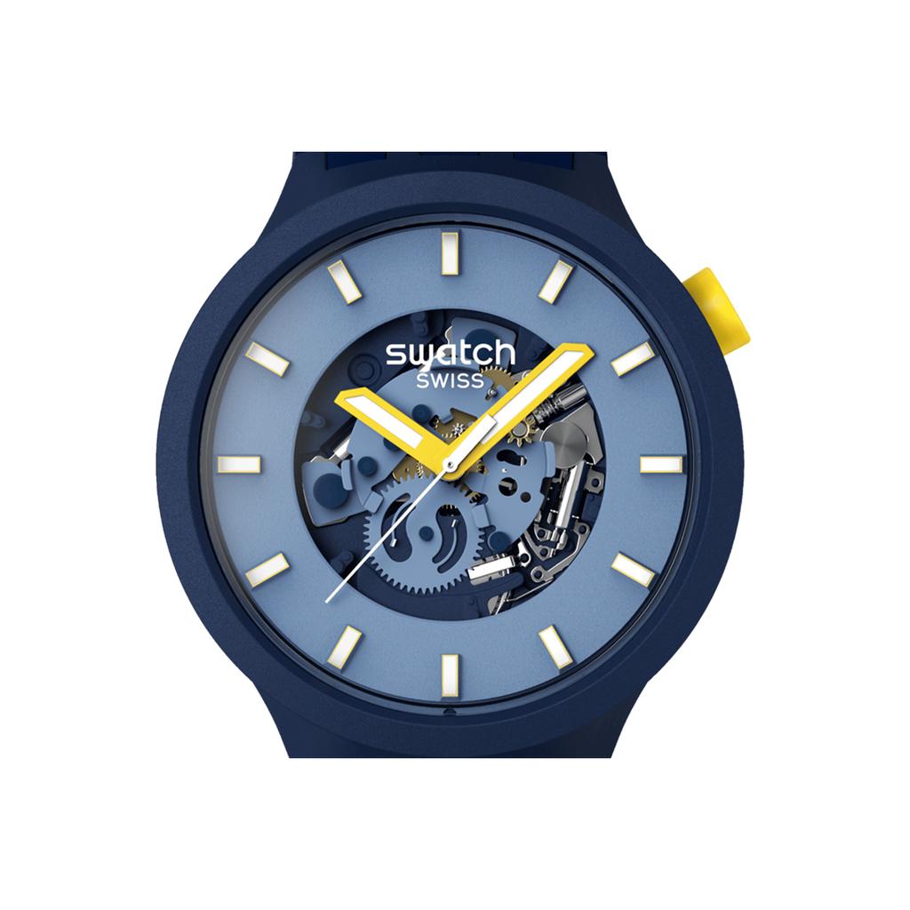 SWATCH Men's Watch Swiss Watch Quartz Movement Blue Dial Biosource Material Case SB05N117