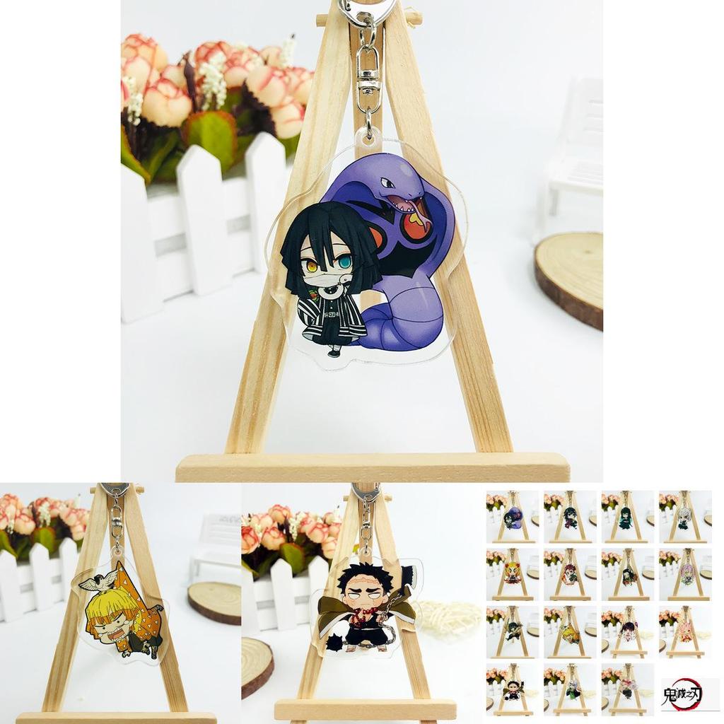 Demon Slayer Kimetsu No Yaiba Anime Laser Printed Hd Acrylic Pendant Keychain For Kids