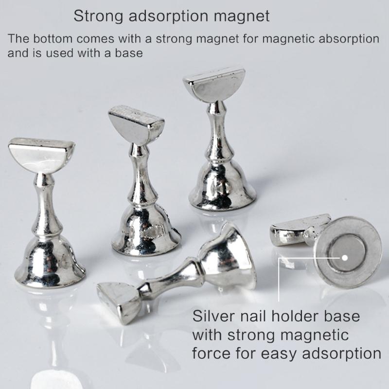 Durable Acrylic Nail Art Practice Stand Magnetic Fingernail Display Holder for False Nails