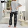 GMXIA Pajamas Women's Spring and Summer Thin Short-sleeved Trousers Homewear Suit