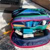 Colorful Patchwork Crossbody Bag Multi Zipper Cosmetic Toiletry Bag With Woven Strap Shoulder Bag For Women Gifts