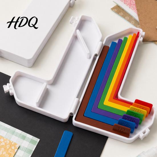 Wear-Resistant Positioning Ruler 7Pcs Paper Crafting Alignment Guides L-Shaped Tool with Storage