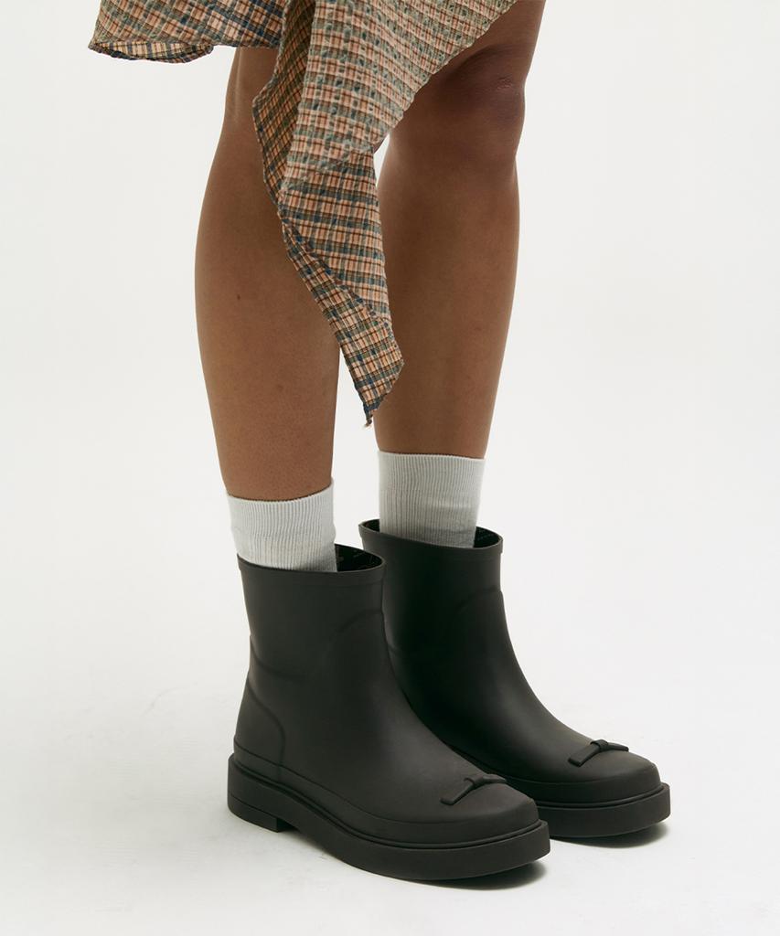 Margesherwood Ribbon Rubber Boots Short_Dark Brown