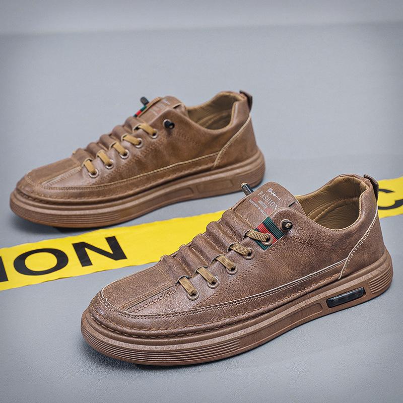 

Leather shoes men s 2025 new British style casual business dress low-top board shoes classic versatile trend shoes 44 коричневый