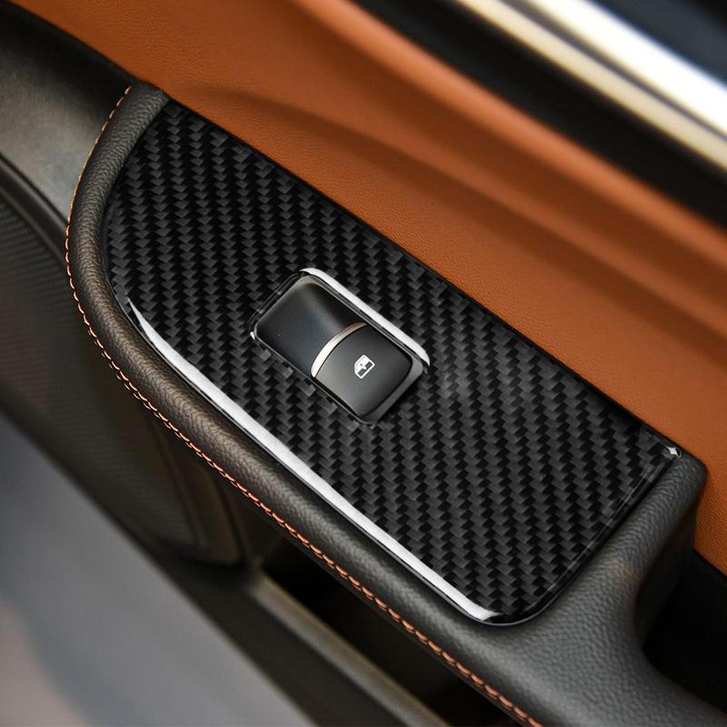 Carbon Fiber Car Accessories Window Lifting Panel Modified Interior Trim Cover Soft Sticker For Alfa Romeo Giulia 2017-